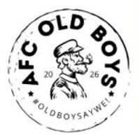 Circular stamp-style logo for AFC Old Boys featuring a bearded man in a cap at center, with 'AFC OLD BOYS' around the edge and year marks.