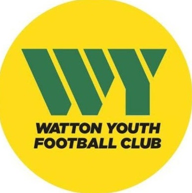 Watton Youth Football Club logo: yellow circle with bold green 'WY' initials and black text 'Watton Youth Football Club' underneath